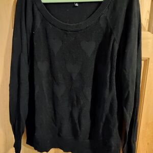 Torrid Black Sweater with Heart Design